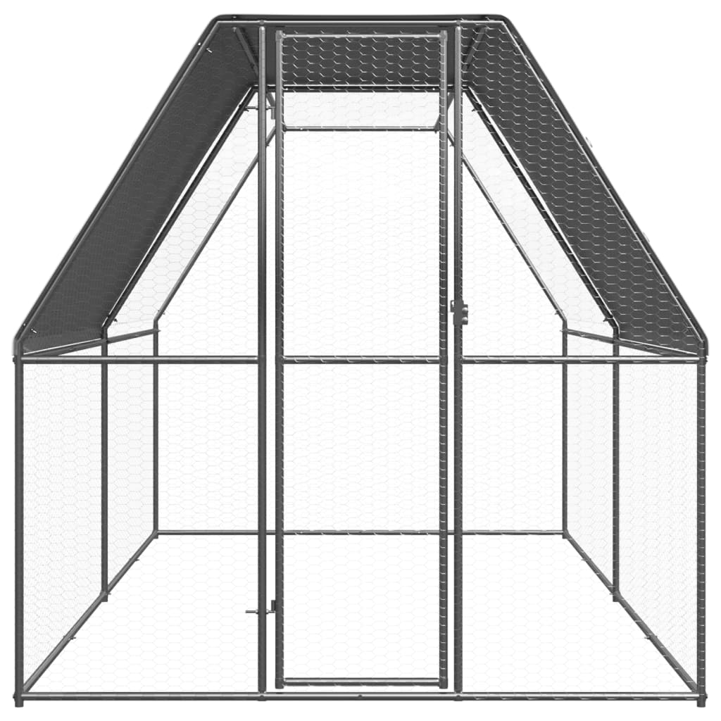 Outdoor Chicken Cage 2x4x2 m Galvanised Steel