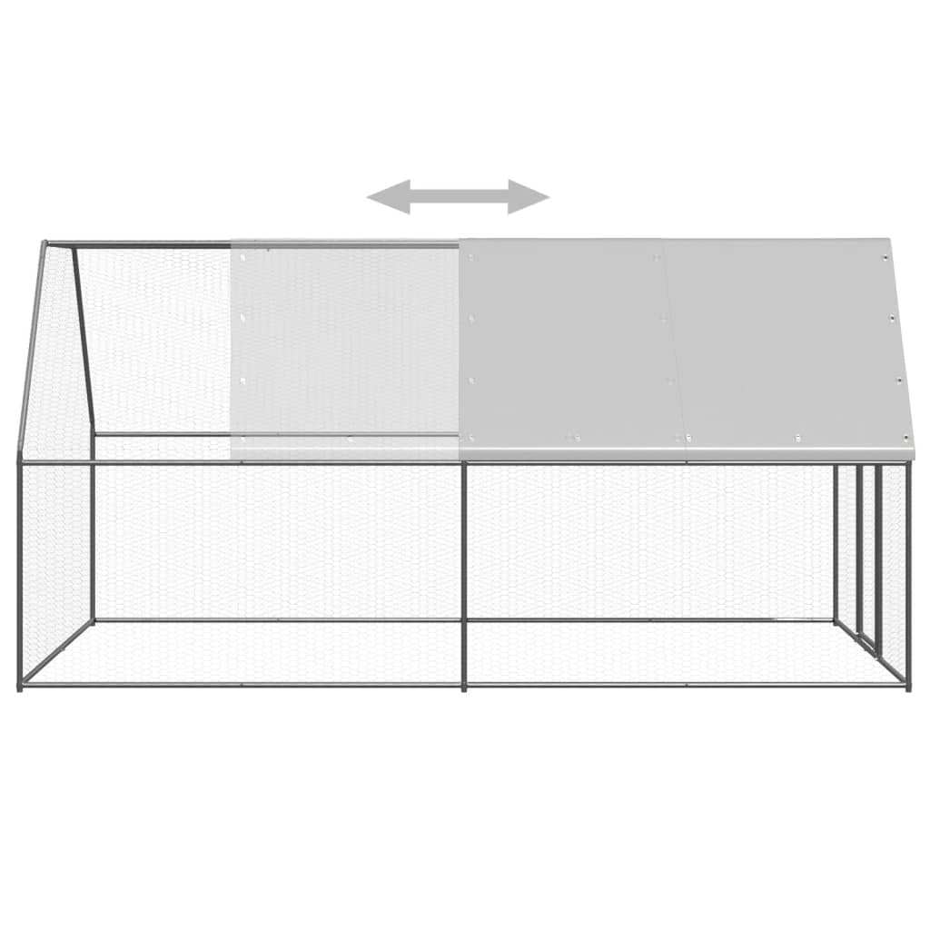 Outdoor Chicken Cage 2x4x2 m Galvanised Steel