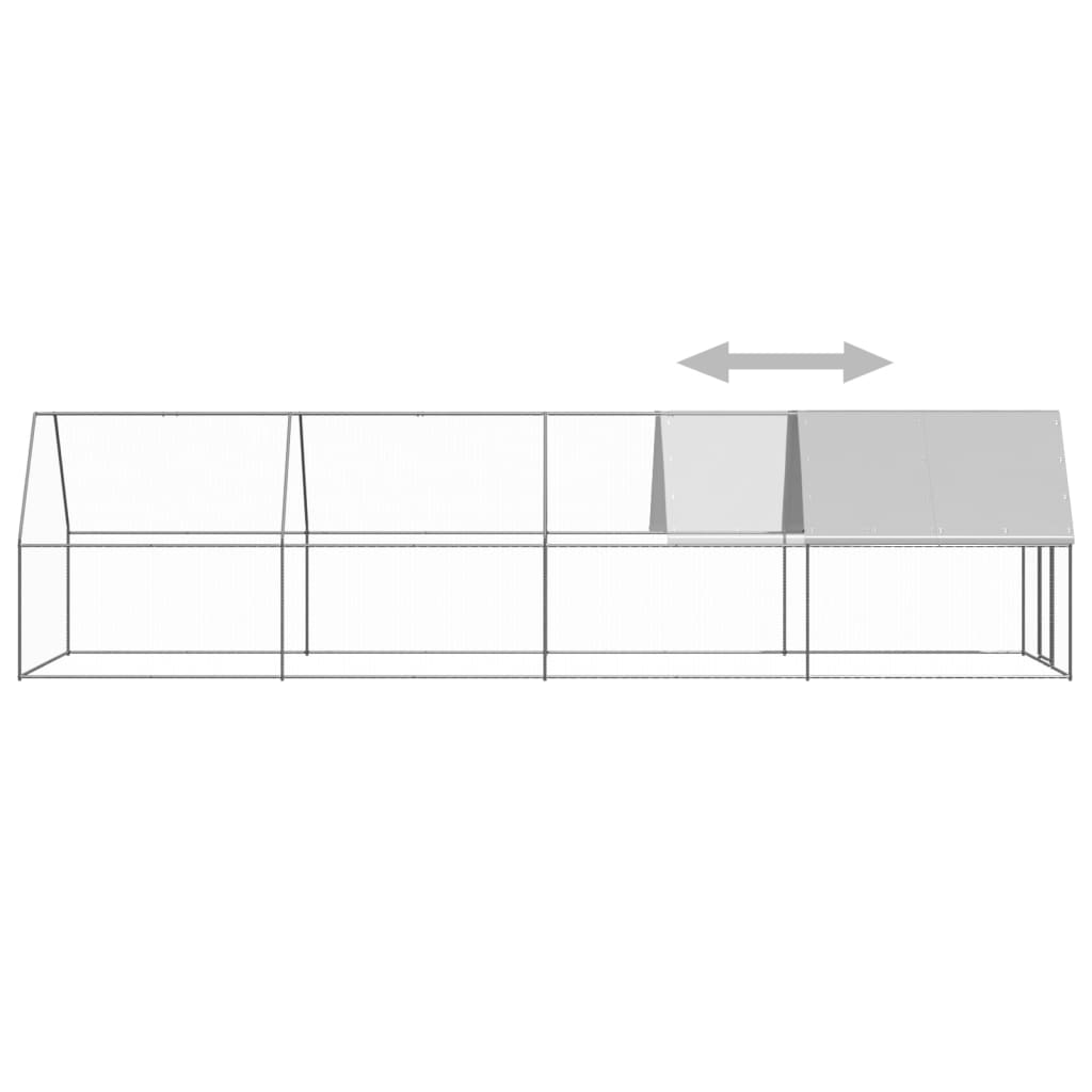 Outdoor Chicken Cage 2x8x2 m Galvanised Steel