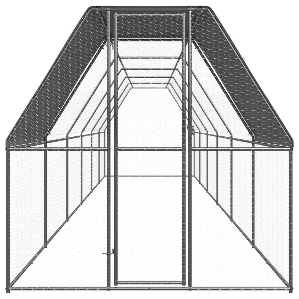 Outdoor Chicken Cage 2x12x2 m Galvanised Steel