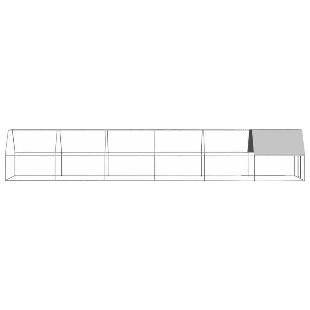 Outdoor Chicken Cage 2x12x2 m Galvanised Steel