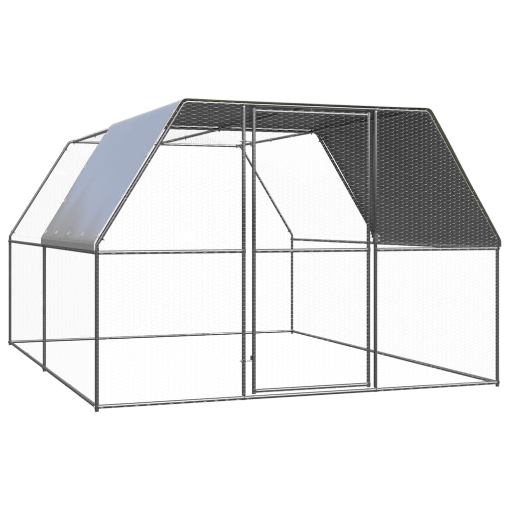 vidaXL Outdoor Chicken Cage 3x4x2 m Galvanised Steel