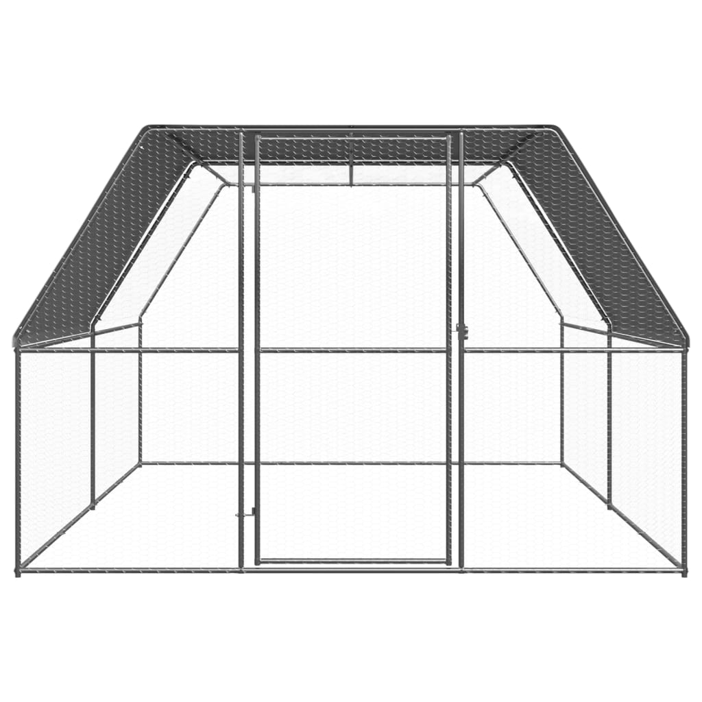 vidaXL Outdoor Chicken Cage 3x4x2 m Galvanised Steel