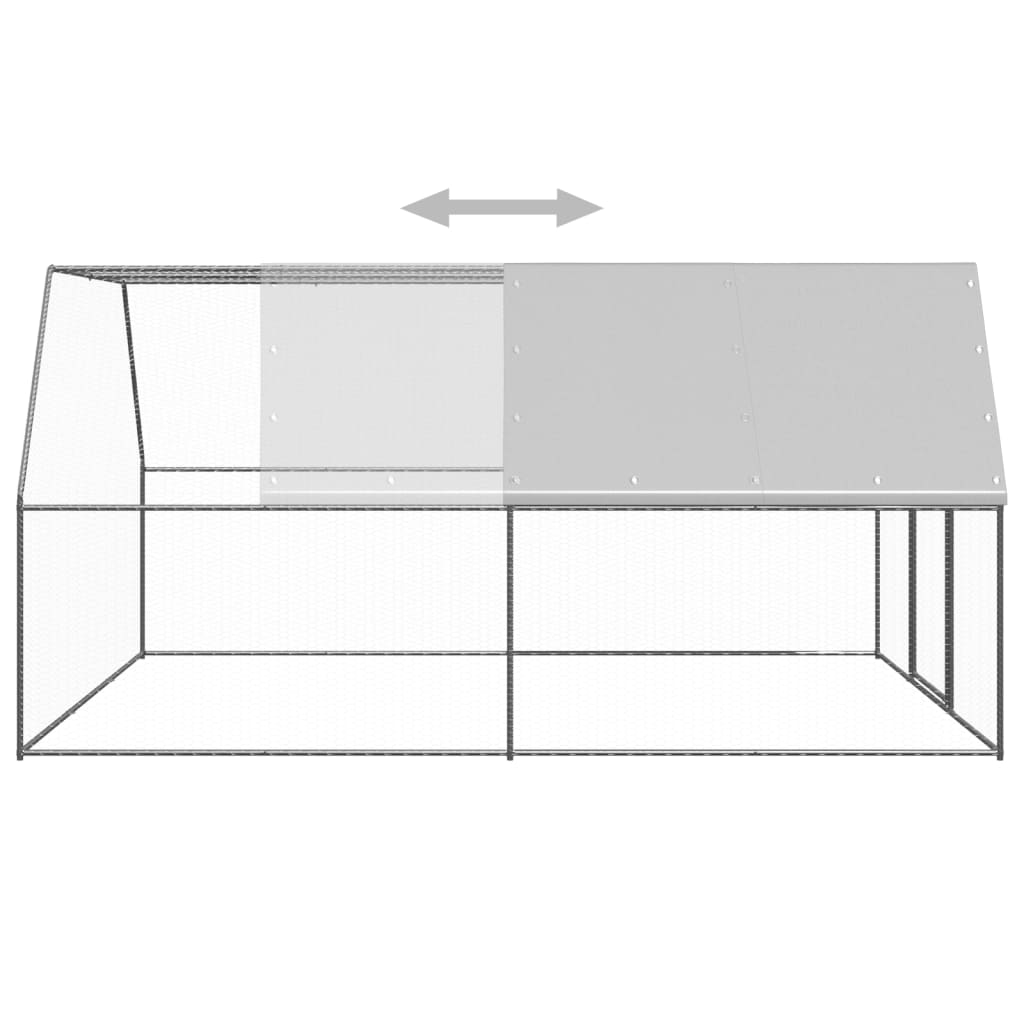 vidaXL Outdoor Chicken Cage 3x4x2 m Galvanised Steel