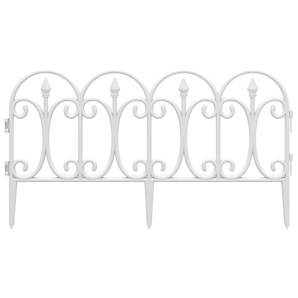Lawn Edgings 17 pcs White 10 m PP