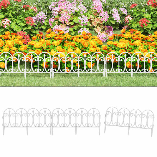 Lawn Edgings 17 pcs White 10 m PP