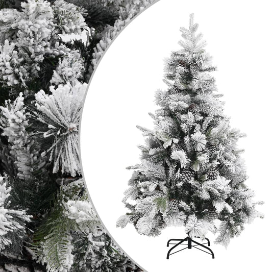 vidaXL Christmas Tree with Flocked Snow&Cones 120 cm PVC&PE