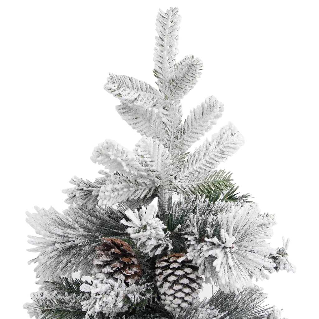 vidaXL Christmas Tree with Flocked Snow&Cones 225 cm PVC&PE