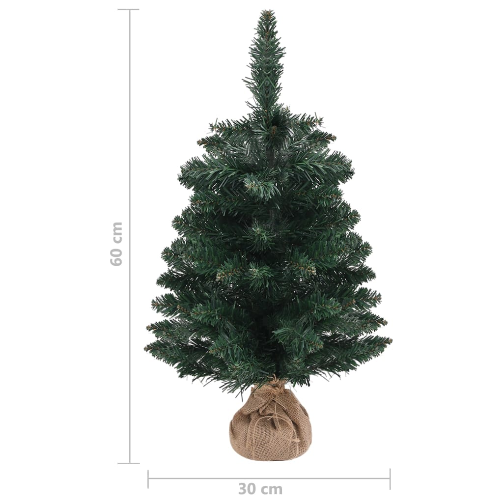 vidaXL Artificial Christmas Tree with Stand Green 60 cm PVC