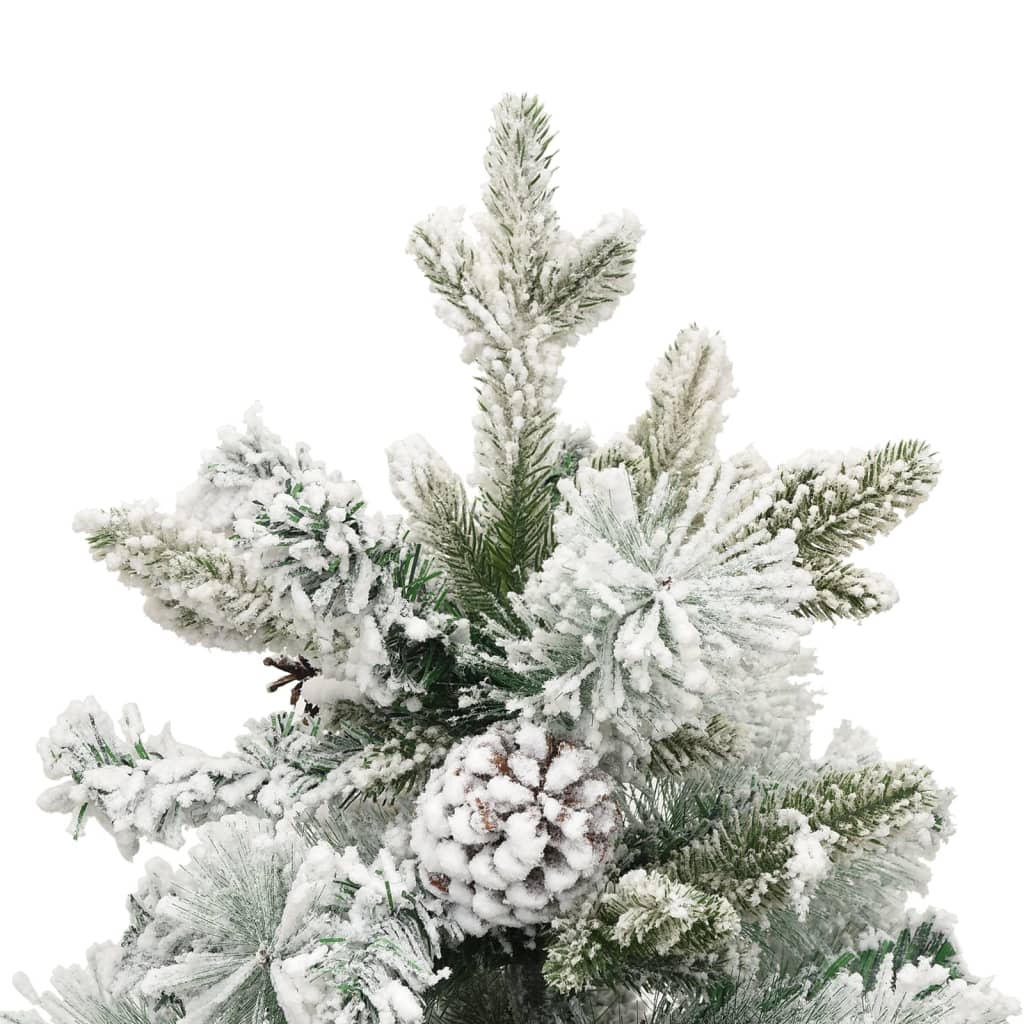 vidaXL Pre-lit Christmas Tree with Flocked Snow&Cones 150 cm PVC&PE