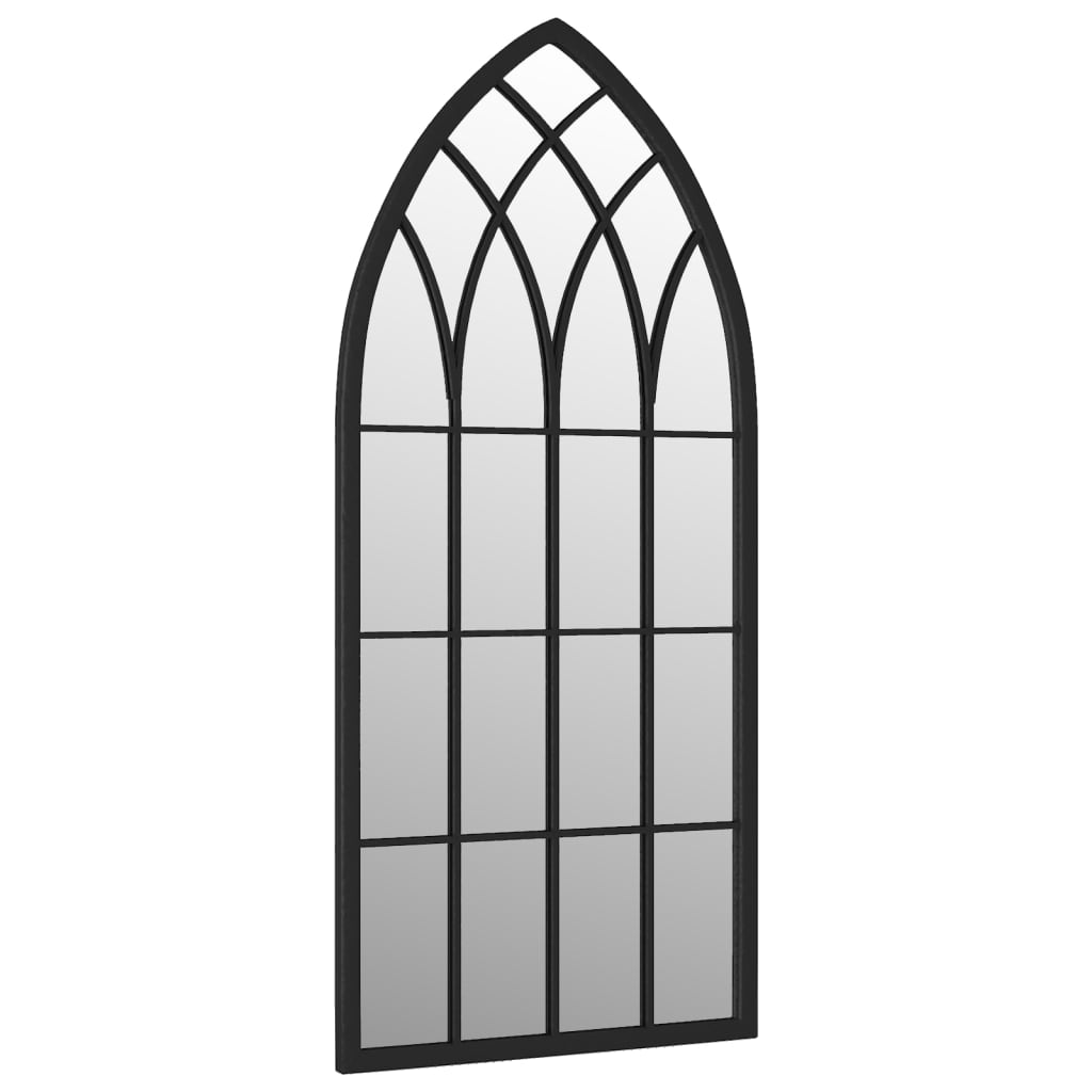 Garden Mirror | Black | Iron, Glass | 70x30 cm | Decorative Inlays