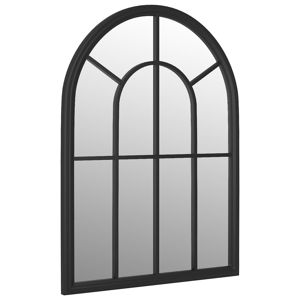 Garden Mirror | Black | Iron, Glass | Medium | Decorative Inlays