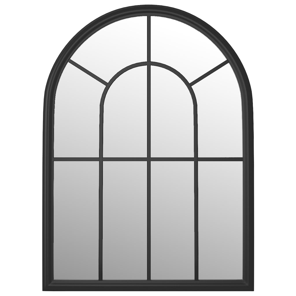 Garden Mirror | Black | Iron, Glass | Medium | Decorative Inlays