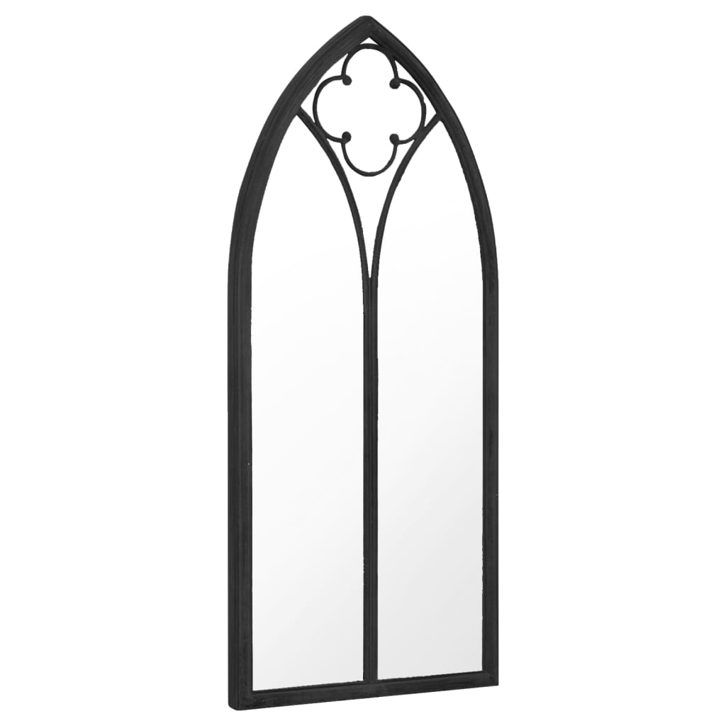 Garden Mirror | Black | Iron, glass | Medium |  Decorative Inlays