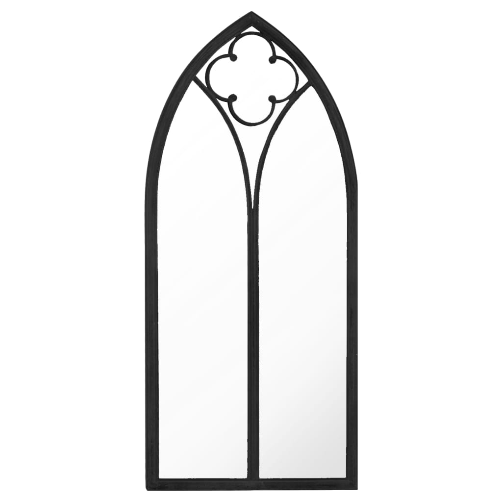 Garden Mirror | Black | Iron, glass | Medium |  Decorative Inlays