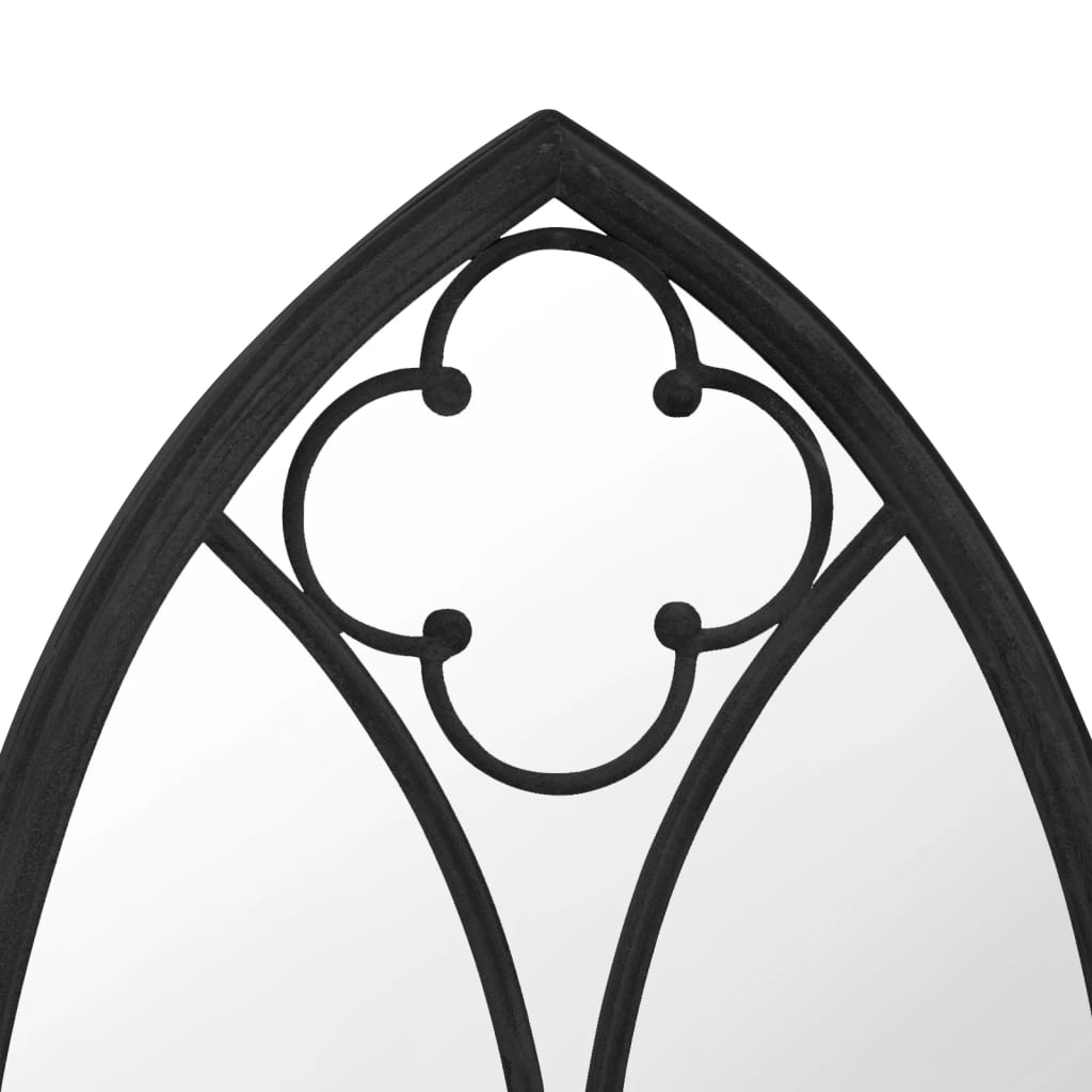 Garden Mirror | Black | Iron, glass | Medium |  Decorative Inlays