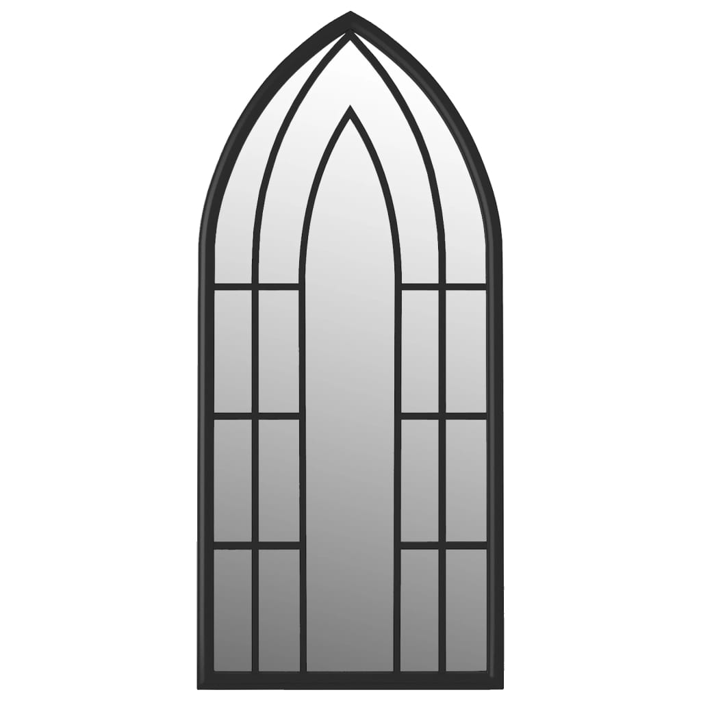 Garden Mirror | Black | Iron, Glass | Decorative Inlays | Garden Mirror
