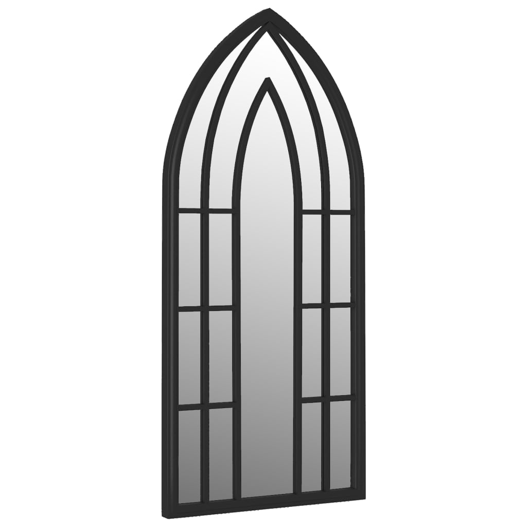 Garden Mirror | Black | Iron, Glass | Decorative Inlays | Garden Mirror