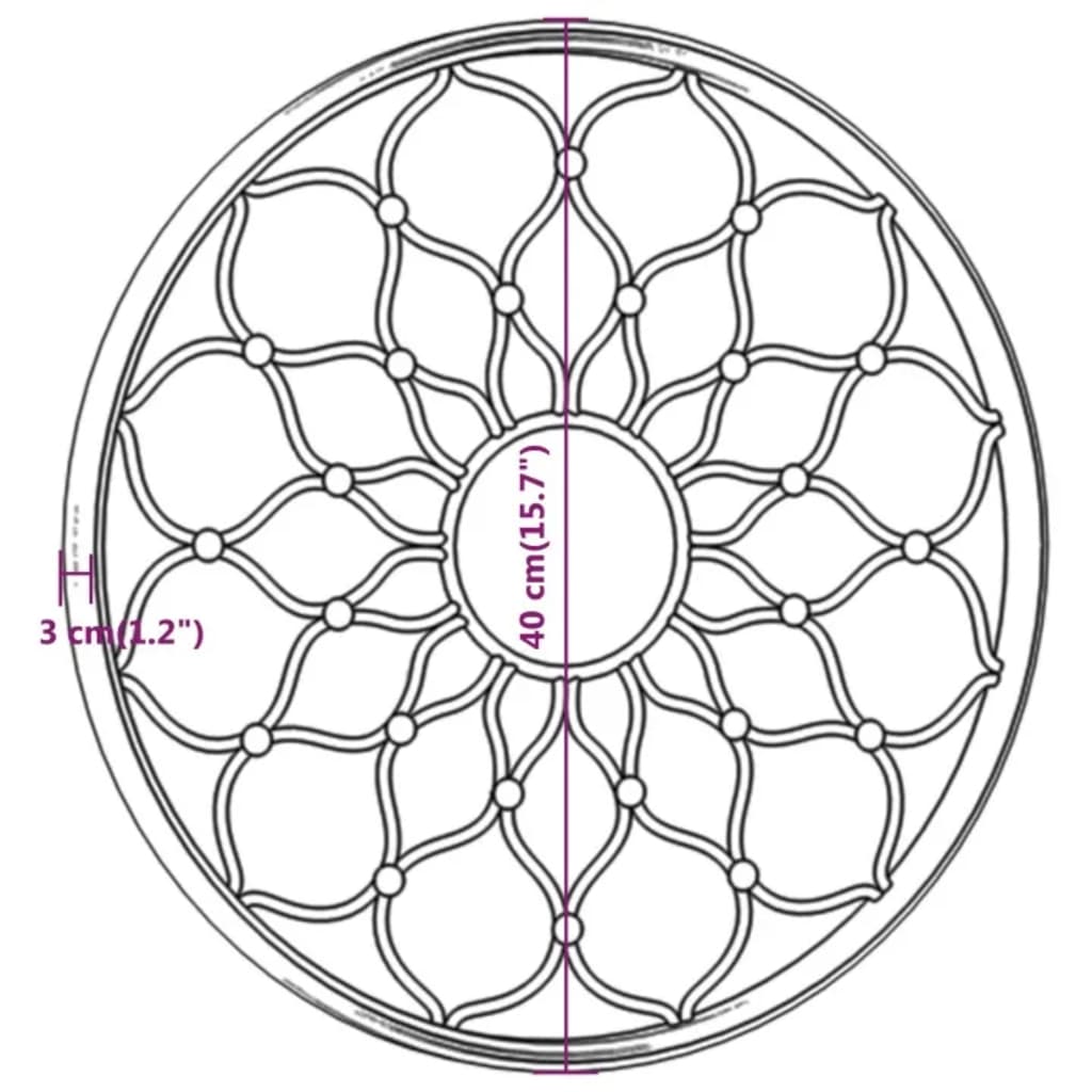 Garden Mirror Sand 40x3 cm Iron Round for Outdoor Use