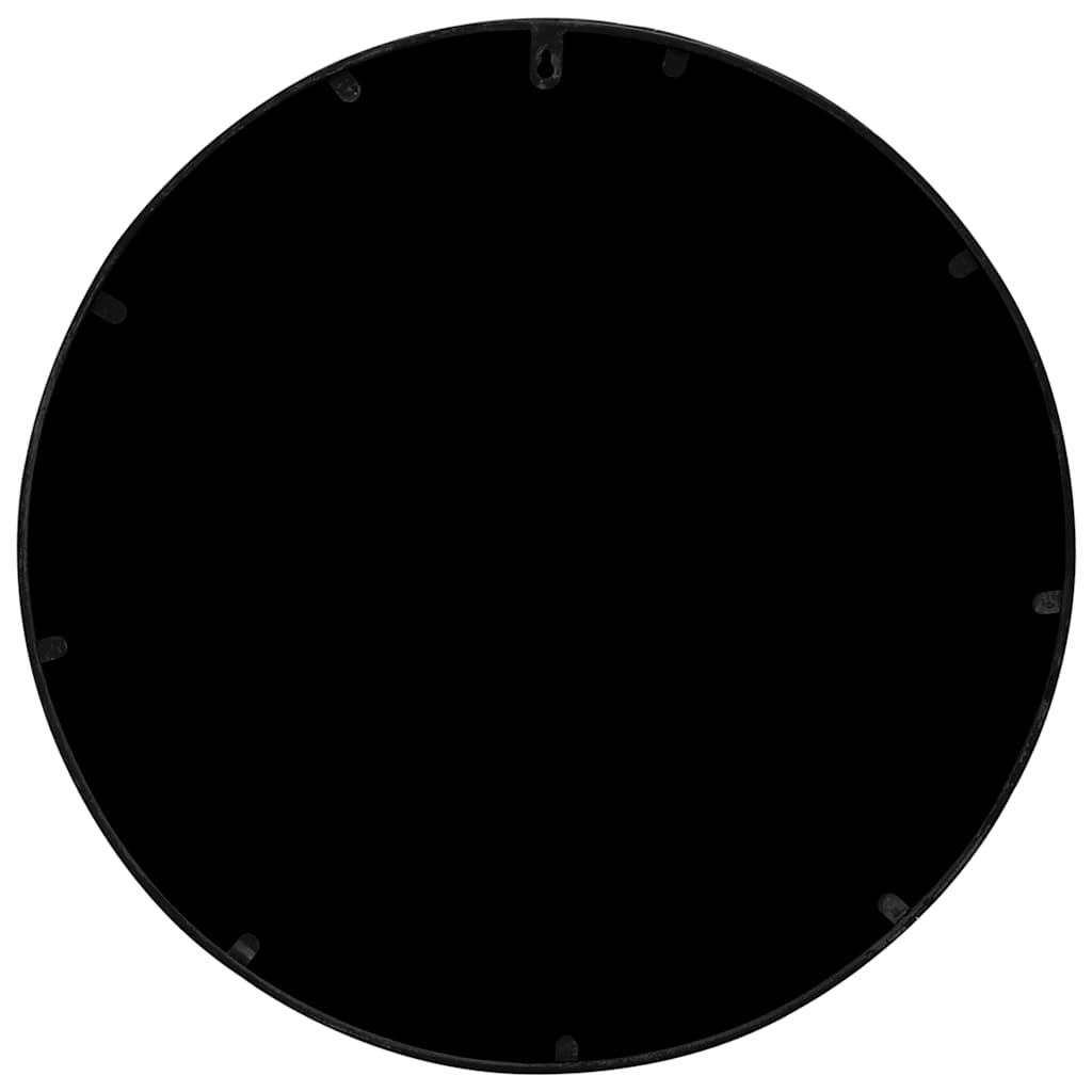Round Garden Mirror | Black | Iron, Glass | Medium | Decorative Inlays