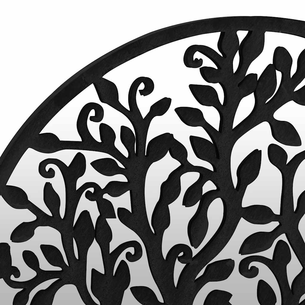 Round Garden Mirror | Black | Iron, Glass | 60 cm Diameter