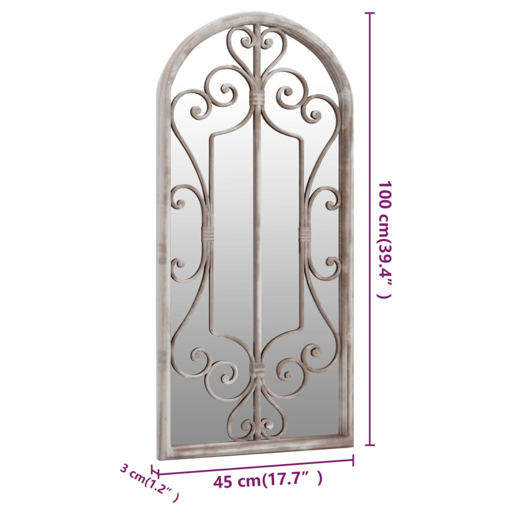 Garden Mirror Sand 100x45 cm Iron for Outdoor Use