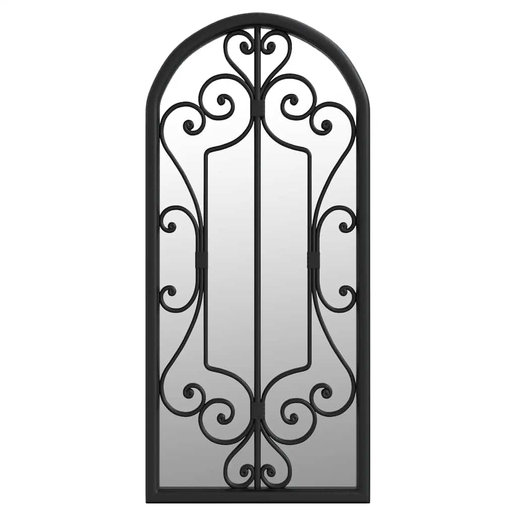 Garden Mirror | Black | Iron, Glass | 100x45 cm | Decorative Inlays