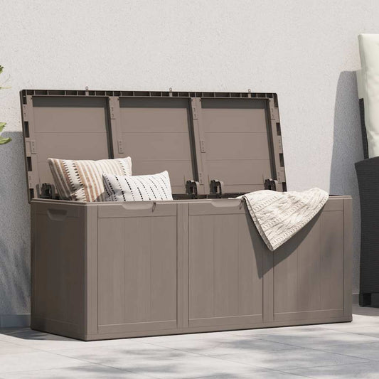Garden Storage Box 270L Brown PP Wood Look