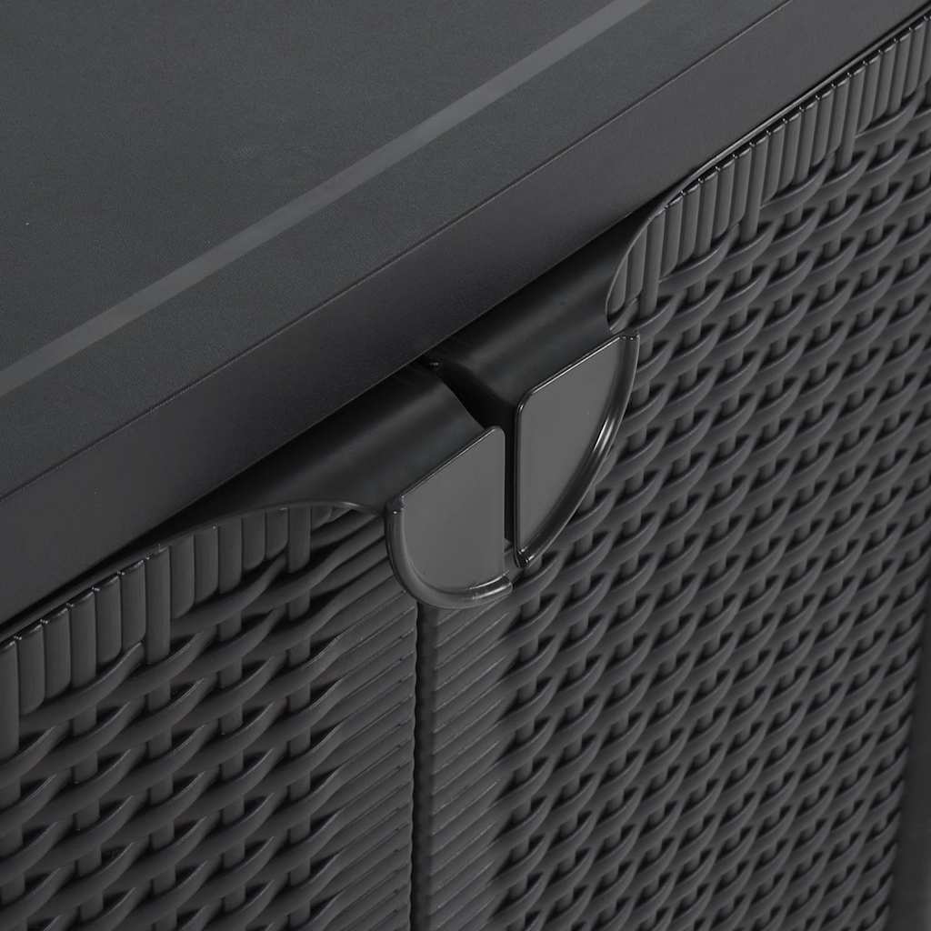 Garden Storage Cabinet Black 65x45x88 cm PP Rattan
