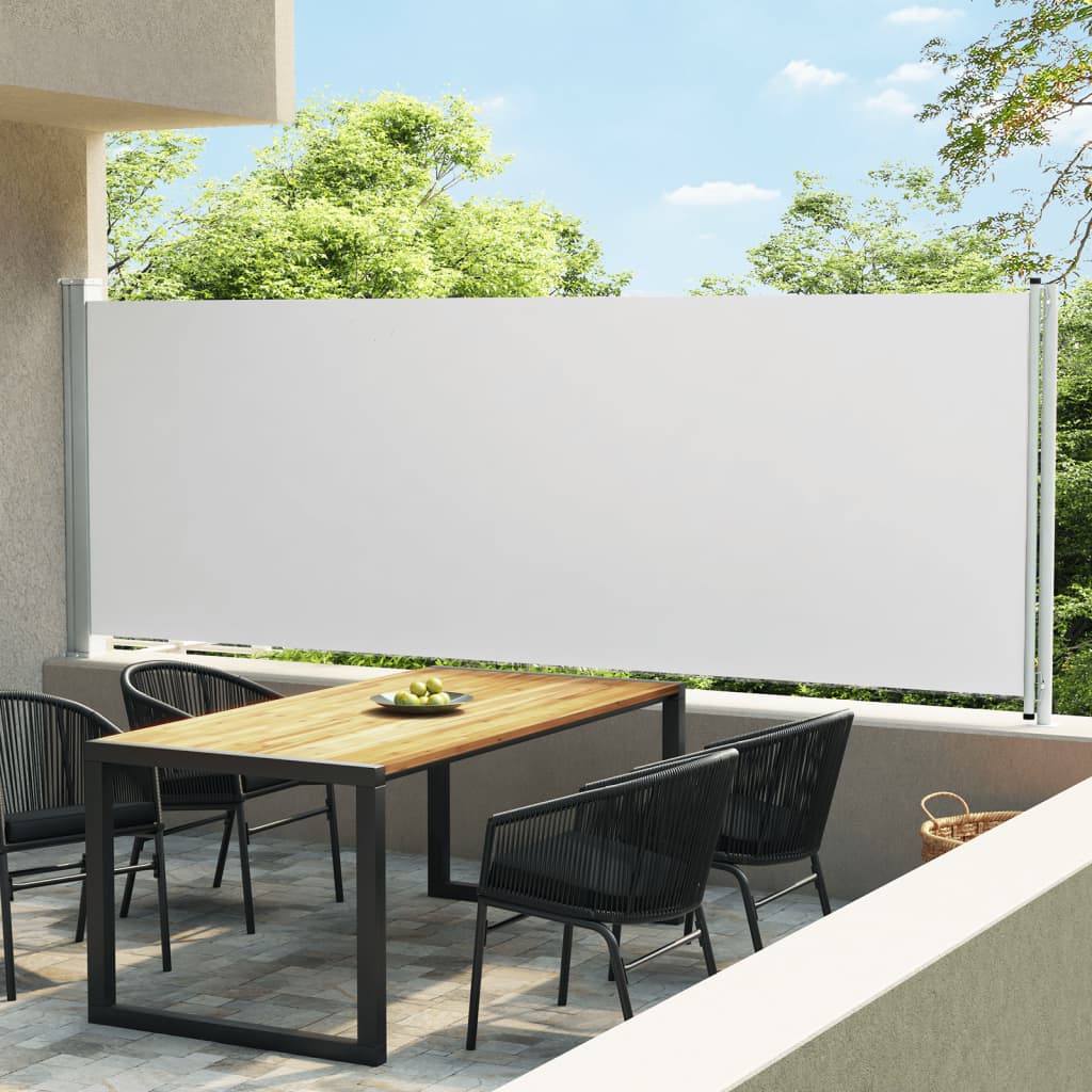 Store latéral rétractable pour terrasse 160x600 cm Crème