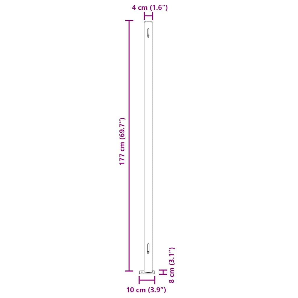 317967 vidaXL Patio Retractable Side Awning 180x600 cm Red