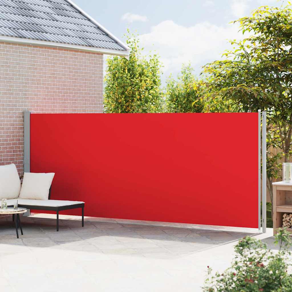 317967 vidaXL Patio Retractable Side Awning 180x600 cm Red