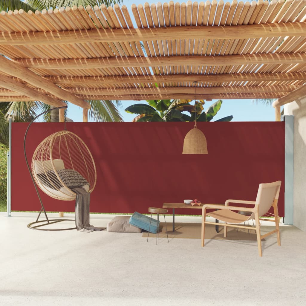 Store latéral rétractable pour terrasse 180x600 cm Rouge