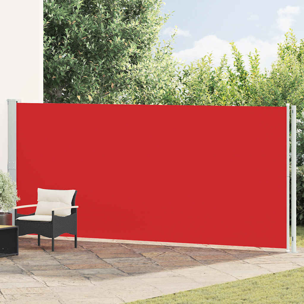 317967 vidaXL Patio Retractable Side Awning 180x600 cm Red