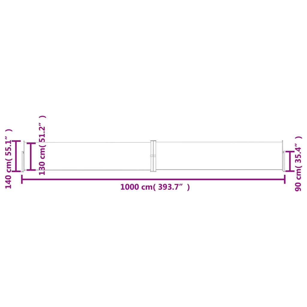 Store latéral rétractable Crème 140x1000 cm