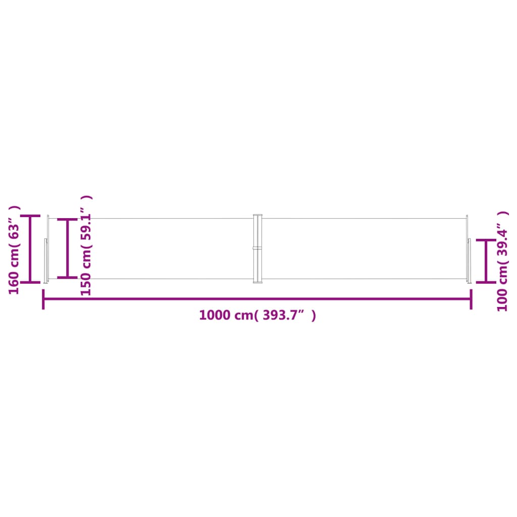 Retractable Side Awning Blue 160x1000 cm