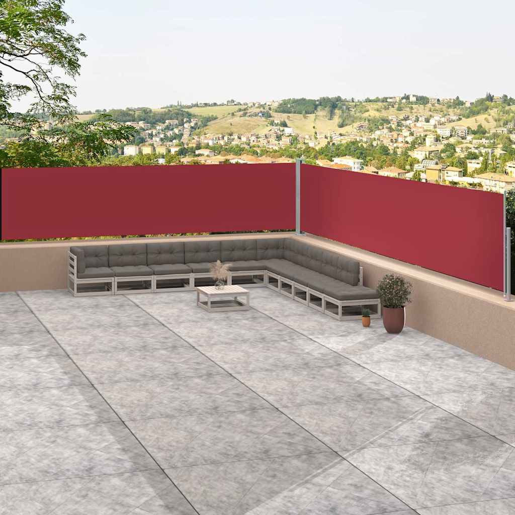 Retractable Side Awning Red 117x1200 cm