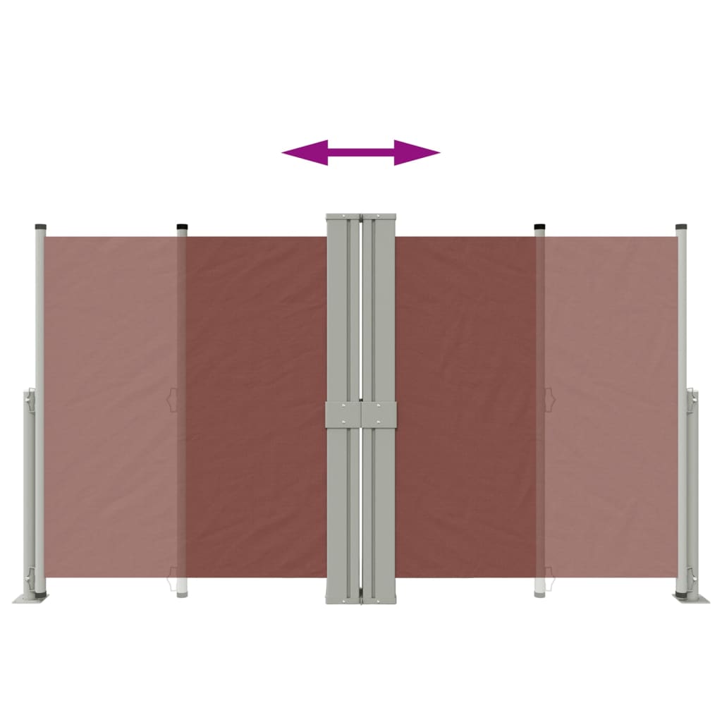 vidaXL Retractable Side Awning Brown 140x1200 cm