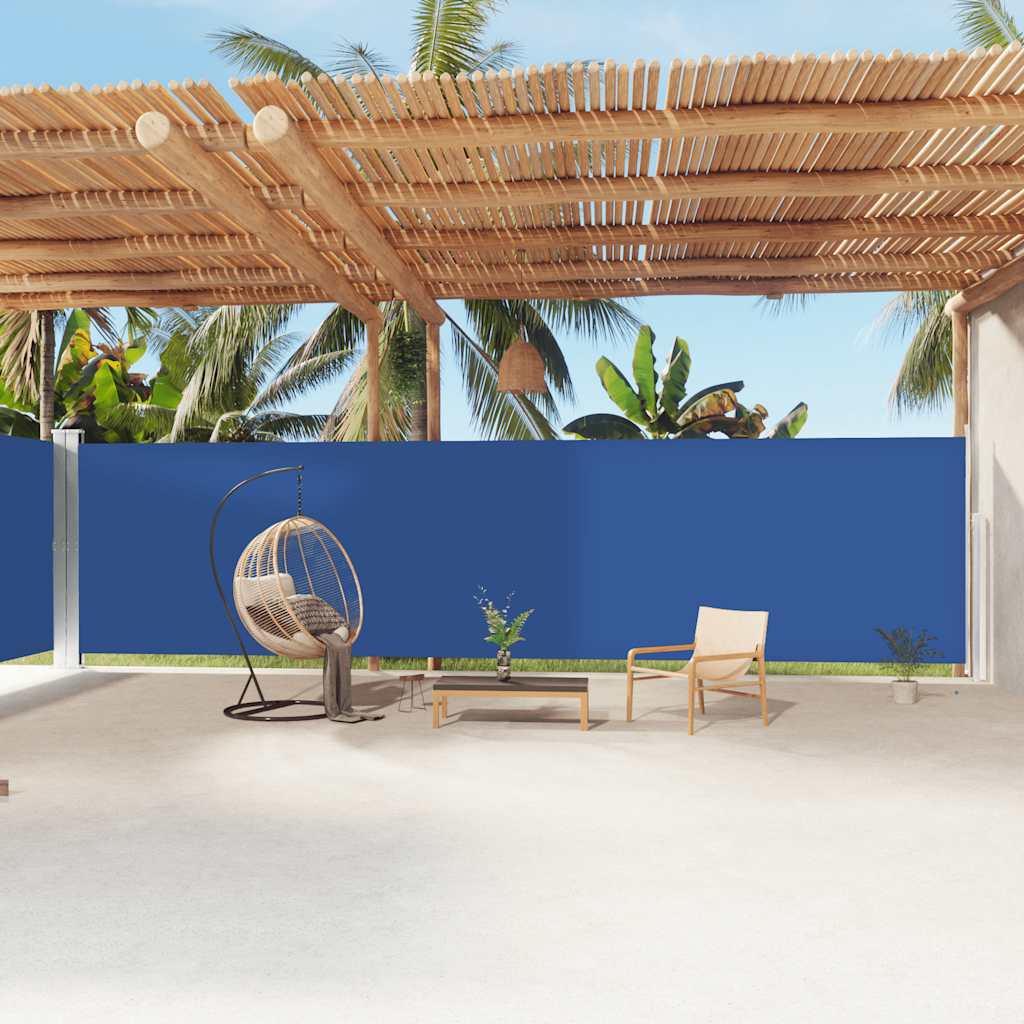 Retractable Side Awning Blue 200x1200 cm