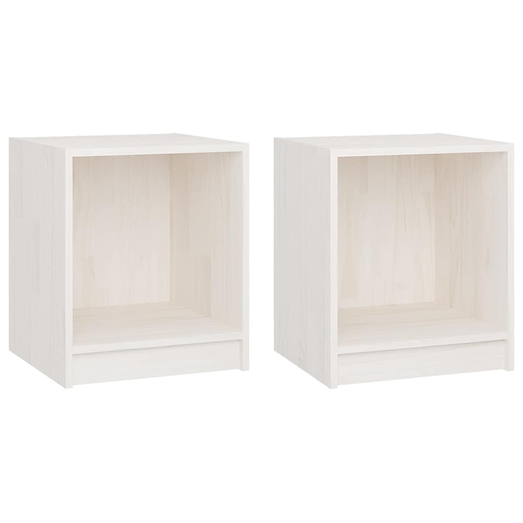 809922 vidaXL Bedside Cabinets 2 pcs White 35,5x33,5x41,5 cm Solid Wood Pine