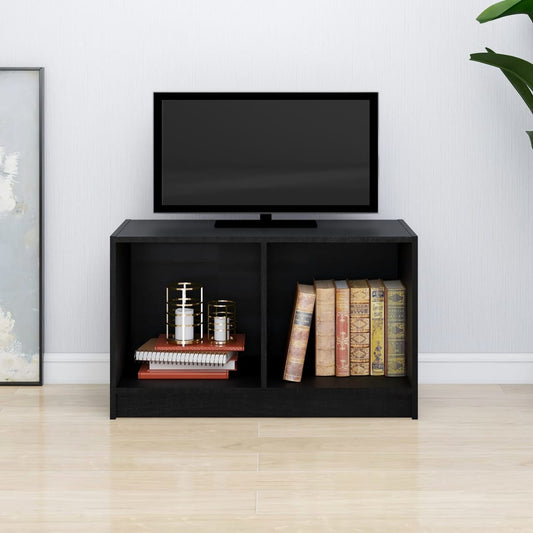 vidaXL TV Cabinet Black 70x33x42 cm Solid Pinewood