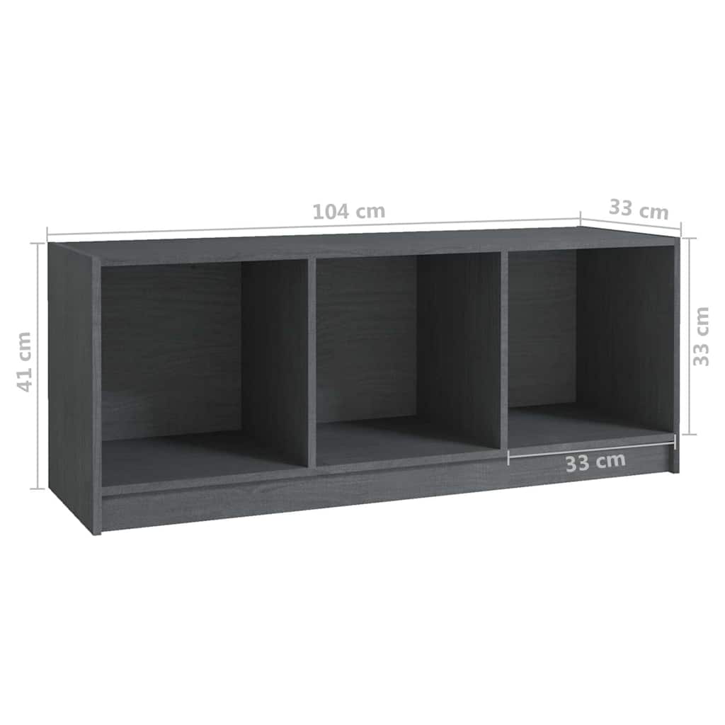 809962 vidaXL TV Cabinet Grey 104x33x41 cm Solid Wood Pine
