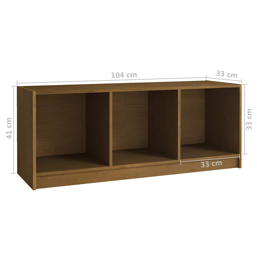 809963 vidaXL TV Cabinet Honey Brown 104x33x41 cm Solid Wood Pine