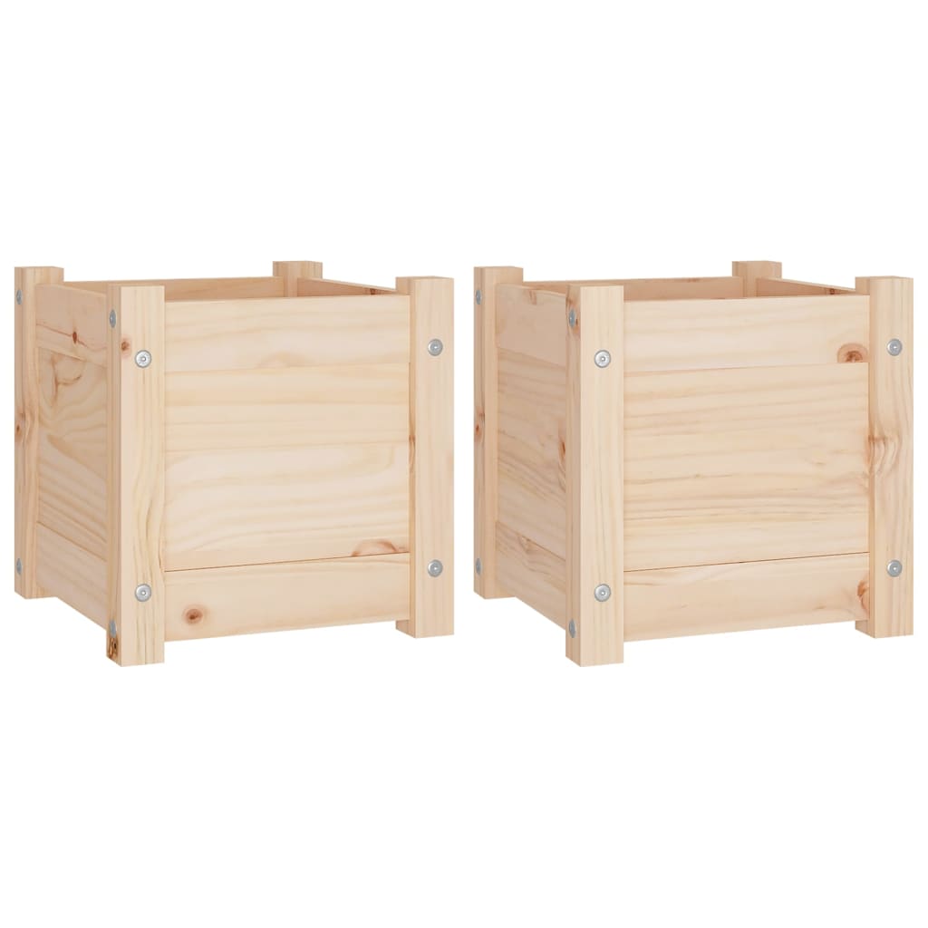 vidaXL Garden Planters 2 pcs 31x31x31 cm Solid Pinewood