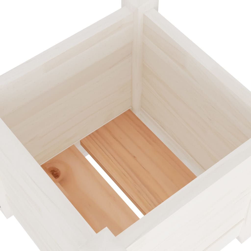 vidaXL Garden Planter White 31x31x31 cm Solid Pinewood