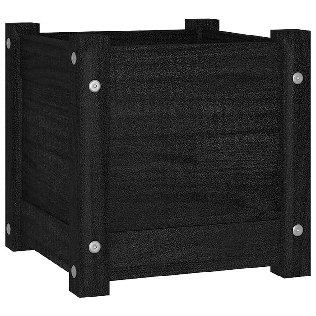 vidaXL Garden Planter Black 31x31x31 cm Solid Pinewood