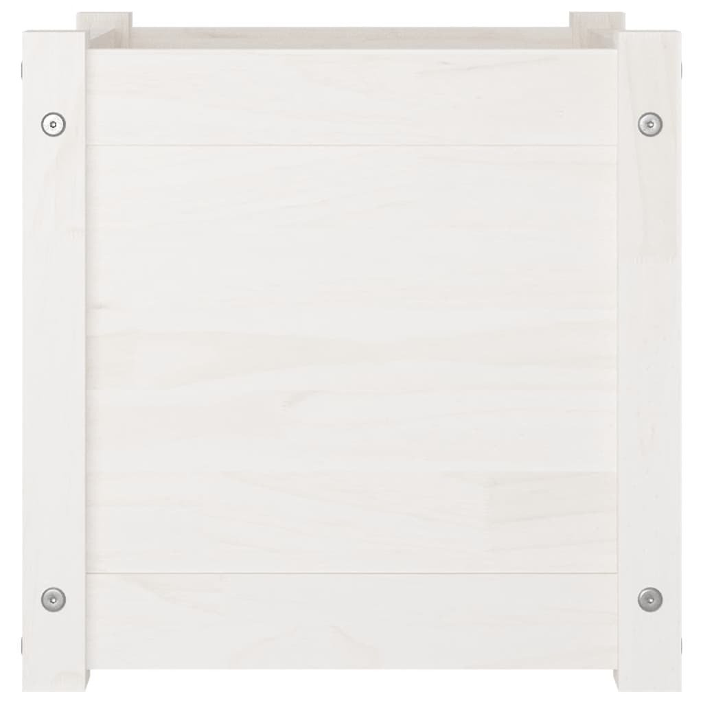 vidaXL Garden Planter White 40x40x40 cm Solid Pinewood