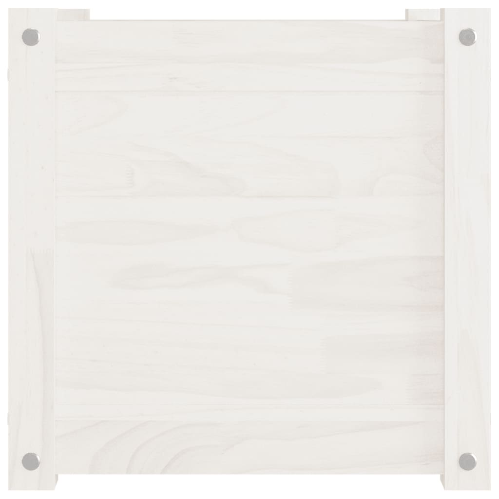 vidaXL Garden Planter White 40x40x40 cm Solid Pinewood