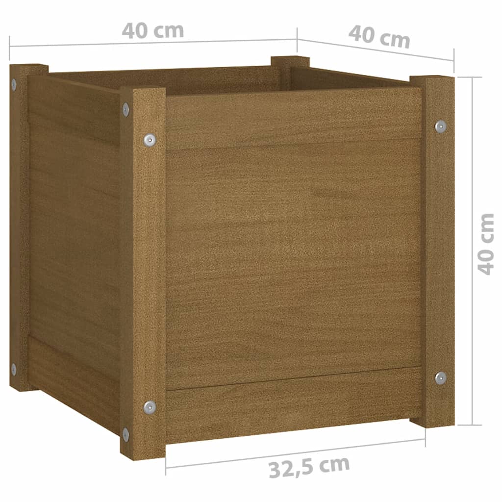 Tuinbak Honey Brown 40x40x40 cm massief grenenhout