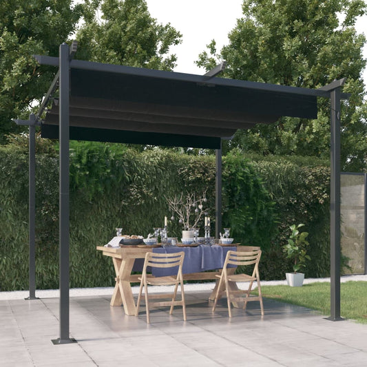 Garden Gazebo | Anthracite | Powder-coated steel | 3x3 m | Retractable